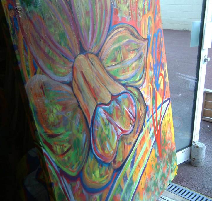 Golden Daffodil canvas in progress, March 2012