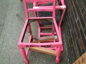 Found pink chairs, April 7th 2012