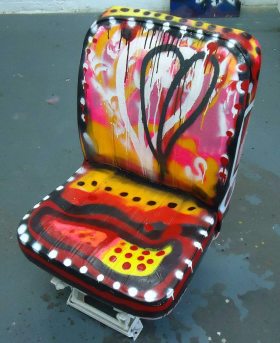 the painted taxi seat