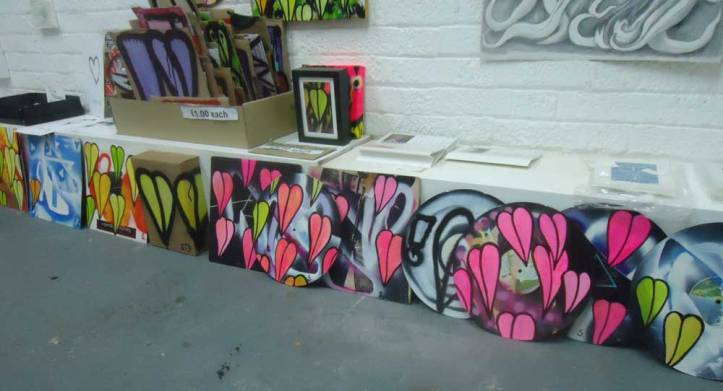 A session of fresh layers on vinyl, old sleeves and such last night....