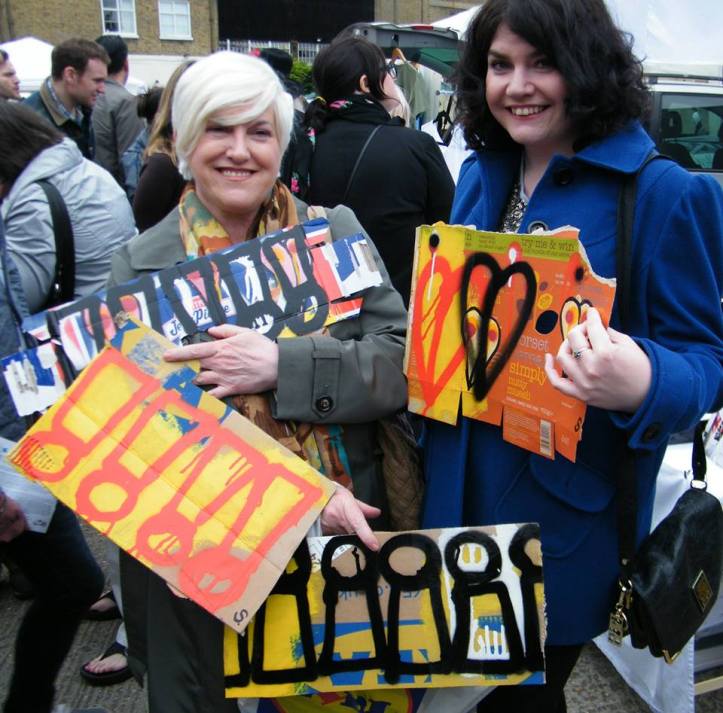 THE ONE HUNDRED PIECED PIECE OF ART, MADE IN MAY/JUNE 2013, and sold in one hundred parts, at the 2013 Brick Lane Art Car Boot Fair. Each piece sold for £1. 