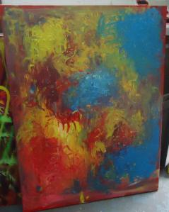 24th Nov - TODAY'S BLANK CANVAS - THE MYSTERY OF THE WET PAINTING. Last Saturday evening, just after I had locked up Cultivate, somewhere around 6.30pm. I found a painting. There it was, just lying there in the middle of the road, a substantial canvas, lying there face down on the cobbles in the orange streetlight, waiting for the next vehicle along to crush it....