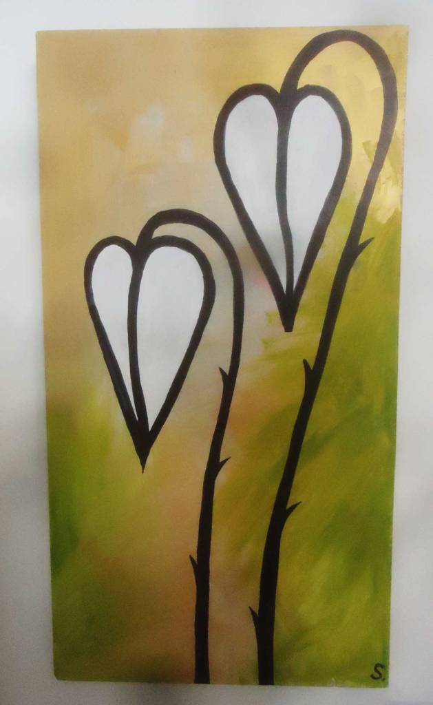 Sean Worrall Sometimes They Have Thorns (2016 - Acrylic, marker pen on recycled wood) (sold)