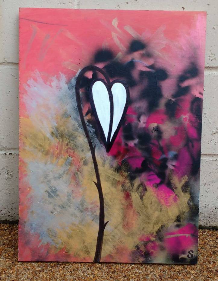 Sean Worrall - Sometimes They Have Thorns (part 8) 2016 - Acrylic, marker pen on recycled wood 59cm x 43cm 