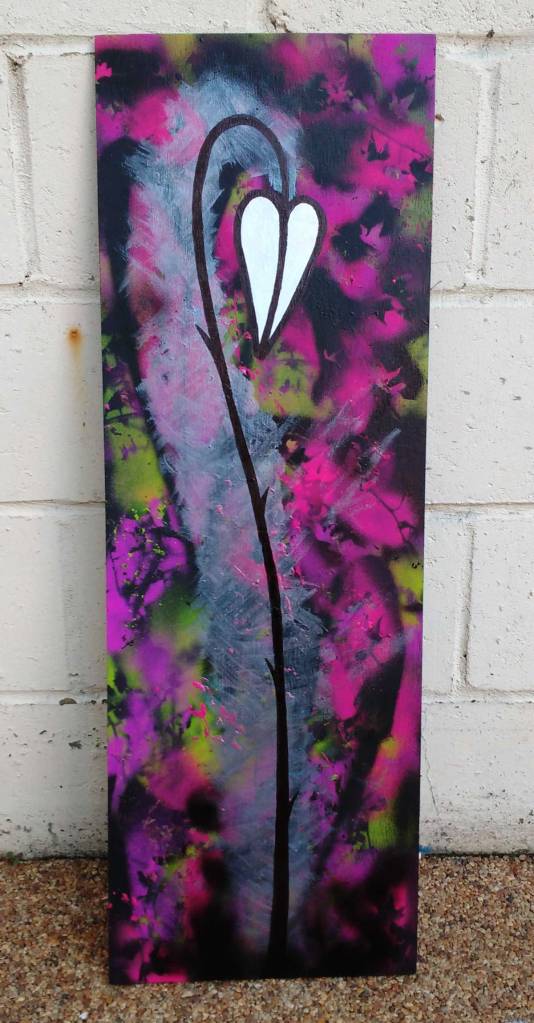 Sometimes They Have Thorns Part 18 - (32cm x 90cm, acrylic on recycled hardwood)