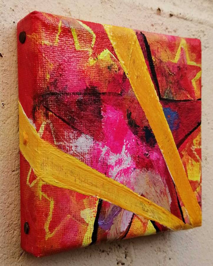 "Ten:102 (Feeds)" - 21st October 2020 - Acrylic on canvas, 10cm x 10cm x 1cm