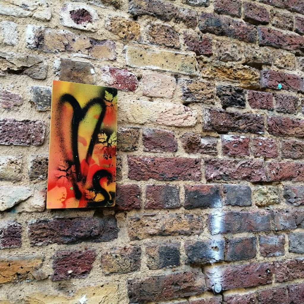 A leaf left hanging in East London for someone to just take, November 2020