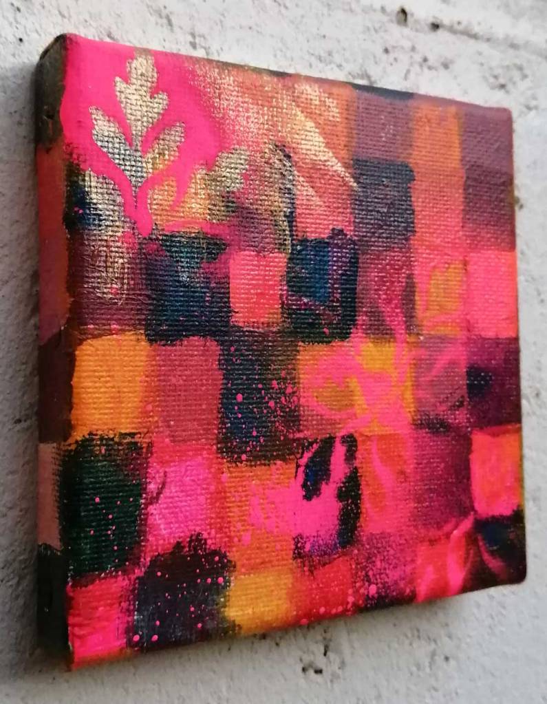 Ten:110 (Herb Robert)" - 29th October 2020 - Acrylic, gloss varnish on canvas 10x10x1cm