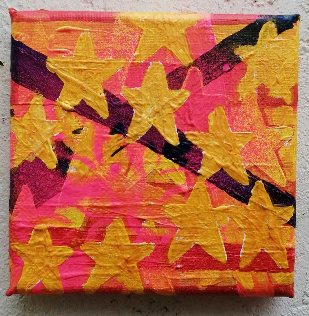 "Ten:111 (Back and Forth)" - 30th October 2020 - Acrylic, gloss varnish on canvas 10x10x1cm
