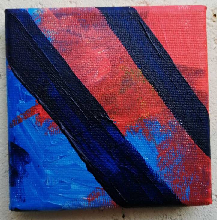 "Ten: 114:(Slowly)" - 2nd November 2020 - Acrylic on canvas, 10cm x 10cm x1cm
