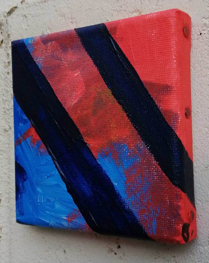 "Ten: 114:(Slowly)" - 2nd November 2020 - Acrylic on canvas, 10cm x 10cm x1cm