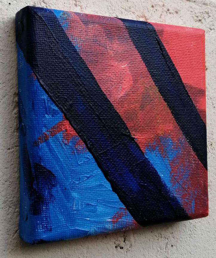 "Ten: 114:(Slowly)" - 2nd November 2020 - Acrylic on canvas, 10cm x 10cm x1cm