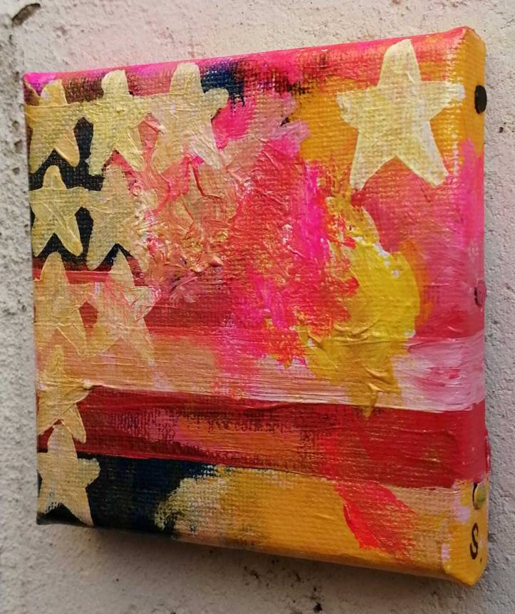 "Ten:116 (Scheme)" - 4th November 2020 - Acrylic on canvas,, 10cm x 10cm x 1cm