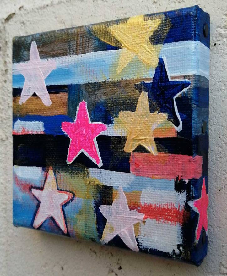 "Ten:117 (Divisions)" - 5th November 2020 - Acrylic on canvas, 10x10x1cm