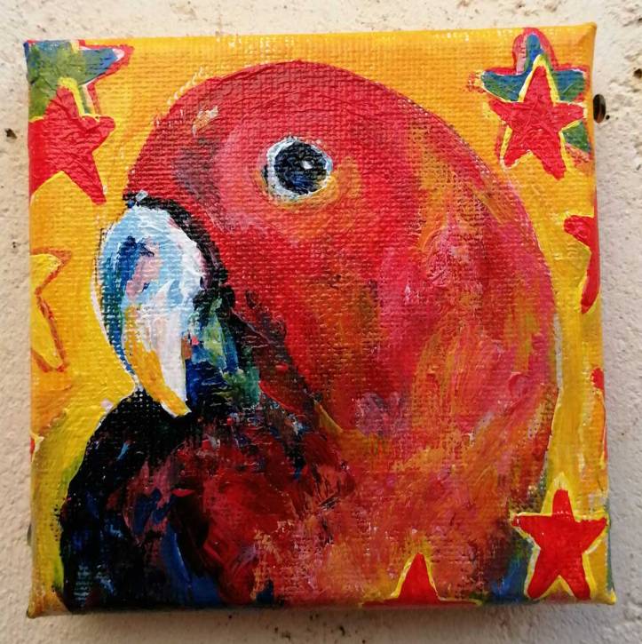 "Ten:119 (You Look)" - 7th November 2020 - Acrylic on canvas, 10x10x1cm