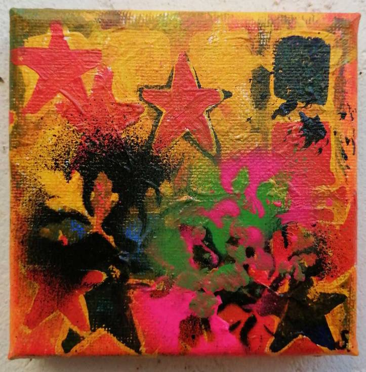 "Ten:120 (Walked)" - 8th November 2020 - Acrylic on canvas, 10x10x1cm