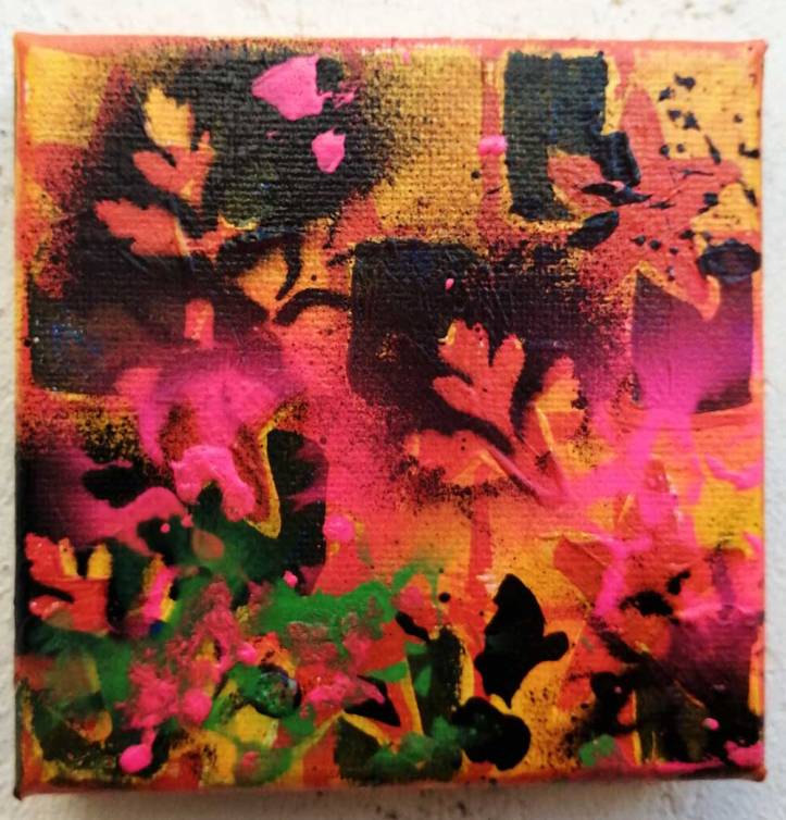 "Ten:121 (Once)" - 9th November 2020 - Acrylic on canvas, 10x10x1cm