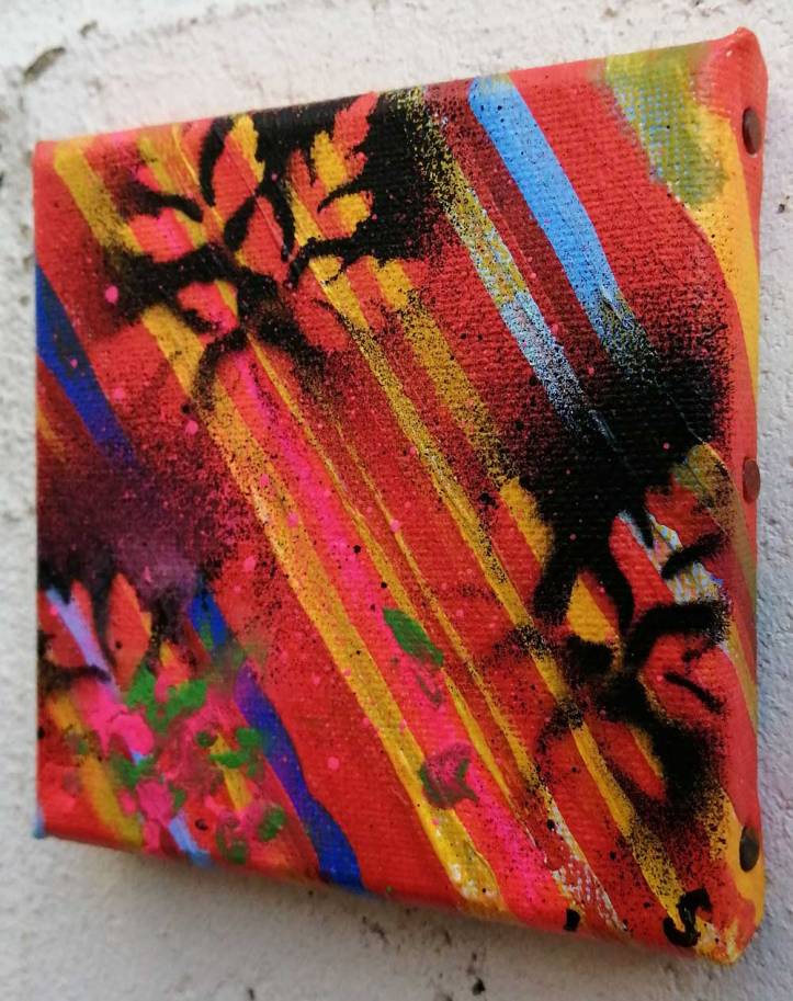 "Ten:122 (Inside)" - 10th November 2020 - Acrylic on canvas, 10x10x1cm